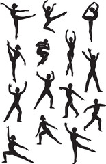 Fototapeta premium Ballet Dancer Silhouette Set – Graceful Dance Poses