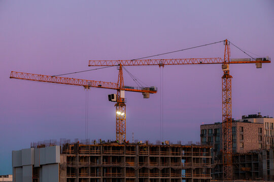 Highrise Building Construction Site In Big City