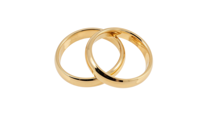 Wedding Rings Isolated on Transparent Background PNG