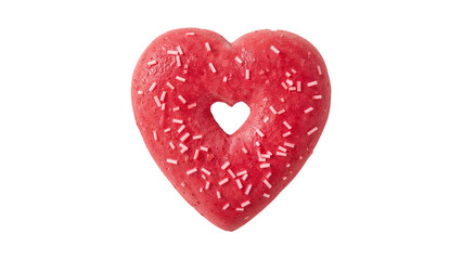 Heart Shaped Donut Isolated on Transparent Background PNG