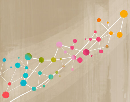 Colorful abstract connections representing technology and growth