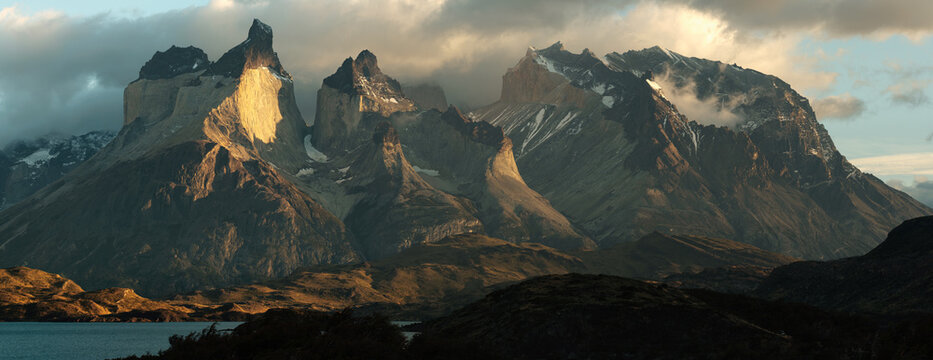 panoramic view of torres del paine national park