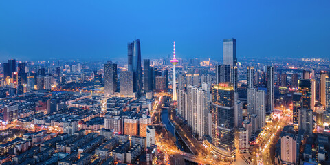 Aerial photography of the city skyline of Shenyang TV Tower in Liaoning, China