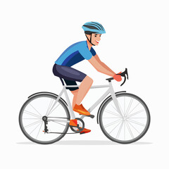Naklejka premium Vector Illustration of a Cyclist Riding a Road Bike
