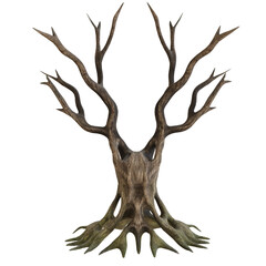 Fototapeta premium 3D rendered spooky tree with a face isolated on transparent background