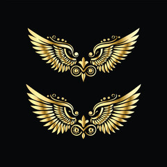 Vector set of gold vintage frames. Elegant element for design in Eastern style, place for text. Floral golden border. Lace illustration for invitations and greeting cards.