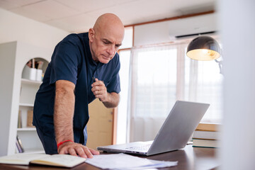 Retired man making business decision