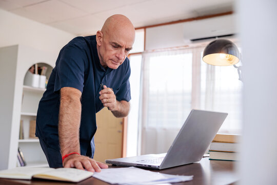 Retired man making business decision