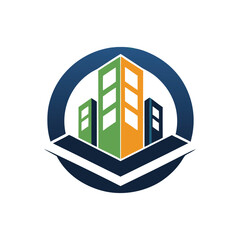Modern Minimalist Real Estate Logo Design with Geometric Block Icons for Property, Construction, Architecture and Housing Brands
