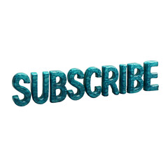 Subscribe Button Teal 3D Text Effect for Websites and Videos