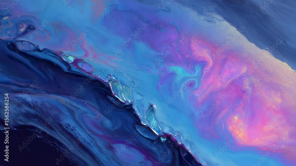 Poster a dynamic interplay of luminous colors creates an otherworldly surface where radiant tones pulse and