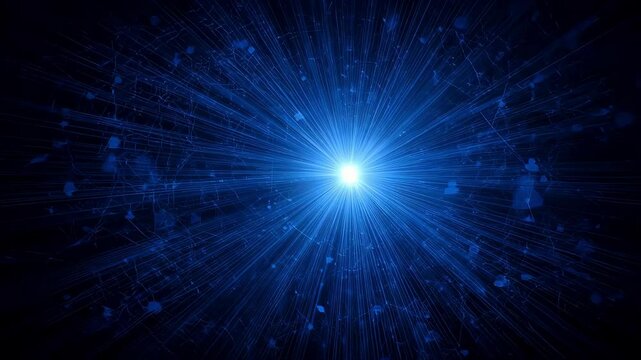 A radiant blue node pulses at the core of a web of interconnected lines with silhouettes of user icons gradually illuminating and multiplying outward depicting the progressive proliferation