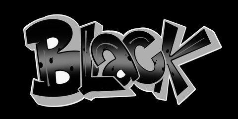 graffiti text black, black illustration with cool simple graffiti pattern, black letter color