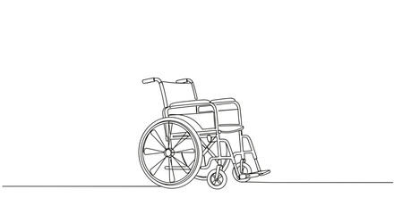 Fototapeta premium Line art illustration of a wheelchair