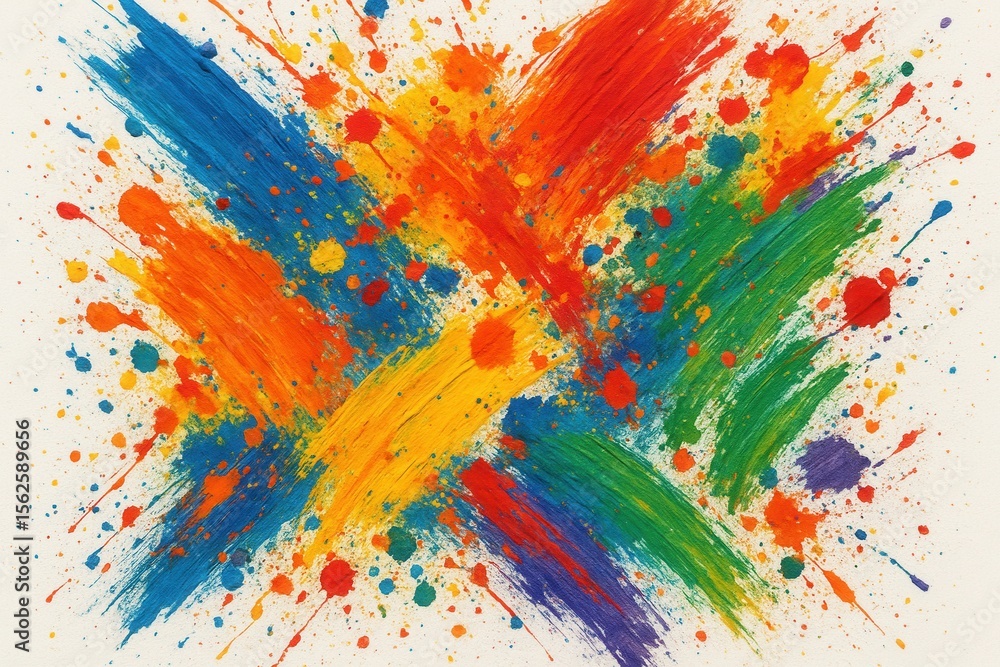 Aufkleber abstract paint brush strokes and artistic splatters creating dynamic textural composition for creati
