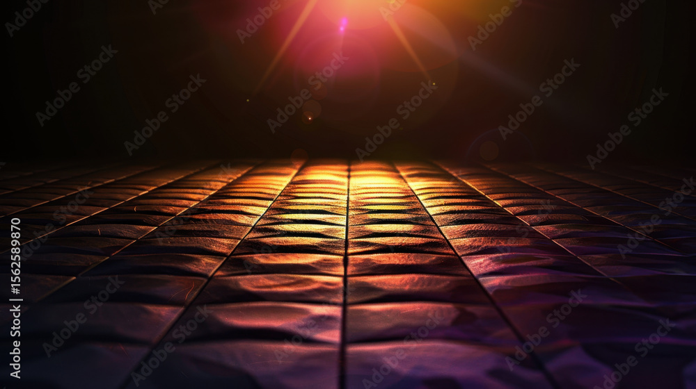 Poster vibrant abstract background featuring textured surfaces illuminated by radiant light source, creatin