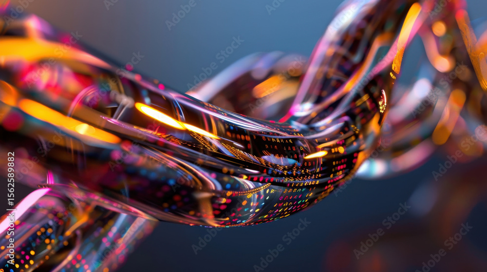 Poster abstract background with flowing data streams, vibrant colors, and intricate patterns create mesmeri