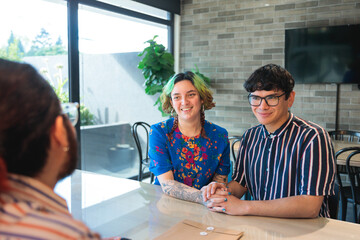 Young couple in a meeting with financial advisor