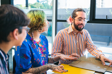 Professional team of diverse coworkers in office
