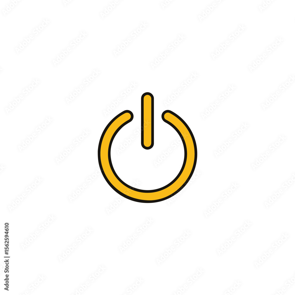 Poster a simple and clear power button icon, symbolizing on and off states.