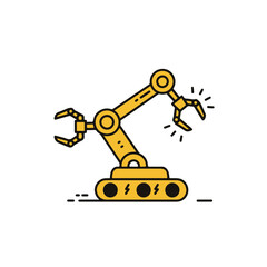 A Yellow Robotic Arm Demonstrating Modern Industrial Automation.
