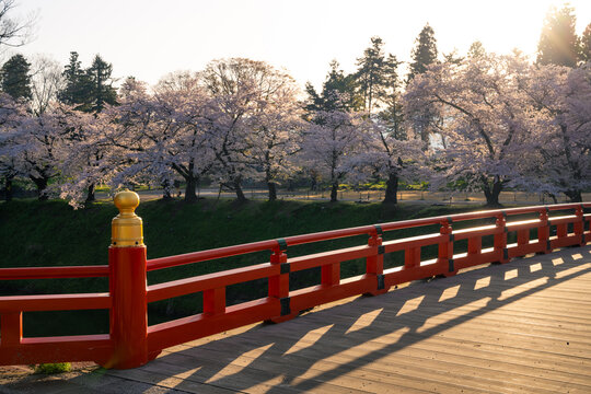 Tsurugajo Castle Corridor Bridge Morning