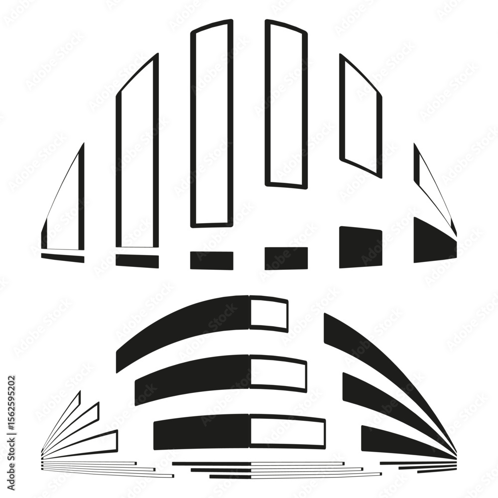 Aufkleber wave icon pattern. black curve design. dynamic flow illustration. vector ripple symbol.