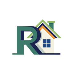 Modern Letter R Roofline Logo Design. Minimal Real Estate Branding Symbol, Elegant Property Icon, Sleek Architecture Vector Art