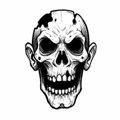Fototapeta premium Skull illustration with dark features representing concept of Halloween 