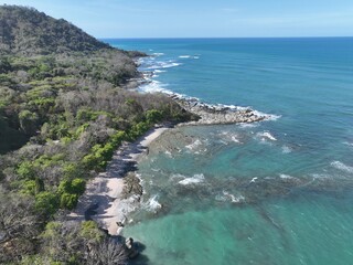 Montezuma beach, Costa Rica coast aerial