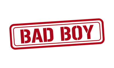 BAD BOY red stamp text vector, rubber stamp