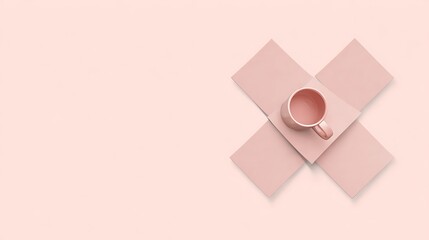 Pink cup on pink cross