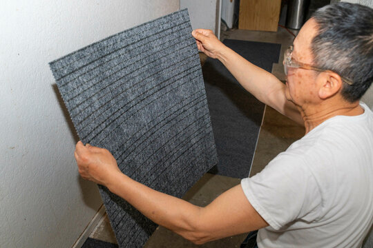 diy carpet tile install 
