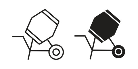 cement mixers icon vector collection. vector stock symbol illustrations