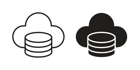 Cloud server icon vector collection. vector stock symbol illustrations