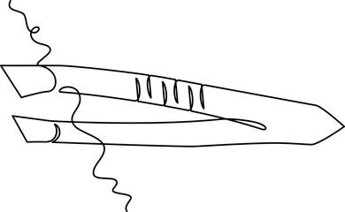 one line art Tweezer vector illustration. line art, one continuous line, simple, hand drawn and sketch style. for icons, symbols, signs or logos. PNG