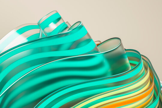 Wavy Gradient Layers in Flowing 3D Background