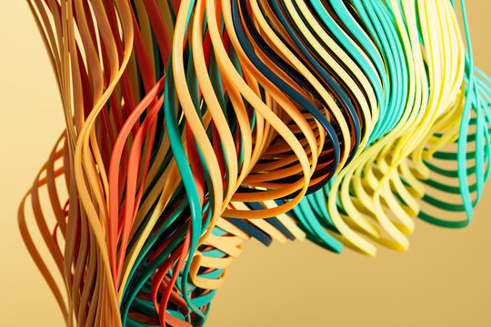 Wavy Gradient Layers in Flowing 3D Background