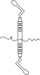 one line art Lucan Bone Curette vector illustration. line art, one continuous line, simple, hand drawn and sketch style. for icons, symbols, signs or logos. PNG