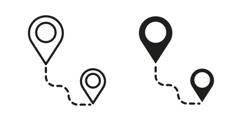 Distance icon vector collection. vector stock symbol illustrations