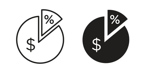 Dividend yield icon vector collection. vector stock symbol illustrations