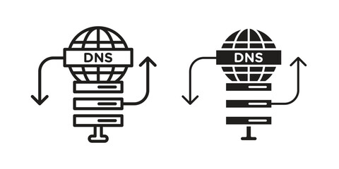 DNS icon vector collection. vector stock symbol illustrations
