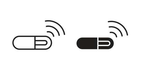 Dog microchip icon vector collection. vector stock symbol illustrations