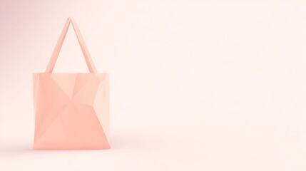 Geometric tote bag on pastel background
