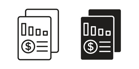 Income statement icon vector collection. vector stock symbol illustrations