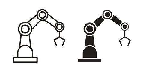 Industrial robot icon vector collection. vector stock symbol illustrations
