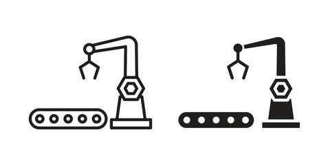 Industrial robot icon vector collection. vector stock symbol illustrations