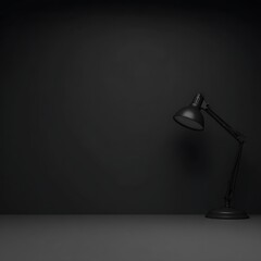 Minimalist desk lamp in dark room