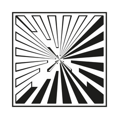 Ray icon pattern. Black line design. Radiant burst illustration. Vector shine symbol.