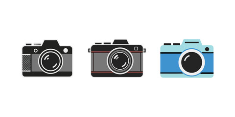 Vector icon of a photo camera, flat minimal design for photography and media themes, eps 10